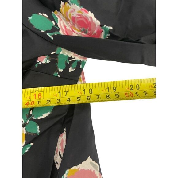 Boden Womens Top Blouse Shirt UK 14 US 10 Black Floral 3/4 Sleeve T1101 NWT - Picture 9 of 11